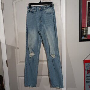 Tinseltown Women's Jeans Distressed High Rise 3